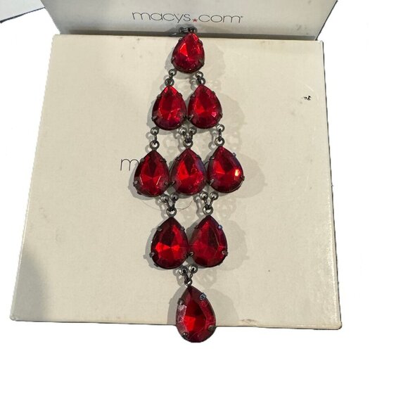 Jewelry - Vintage Red Teardrop Chandelier Earrings – Costume Jewelry
